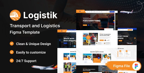 Logistik - Transport and Logistics Figma Template