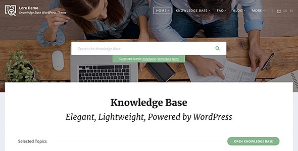 Lore - Elegant Knowledge Base WordPress Theme
