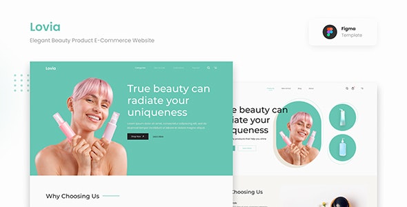 Lovia - Elegant Beauty Product E-Commerce Website Figma