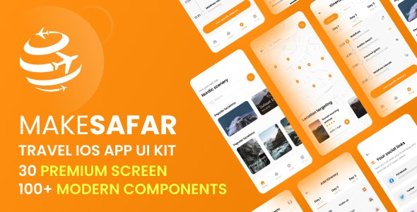 MakeSafar - Traveling App Light Version UI Kit (Figma Template)