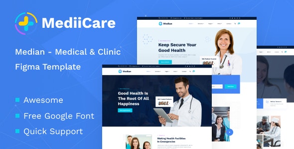 MediiCare - Medical &amp; Clinic Figma Template