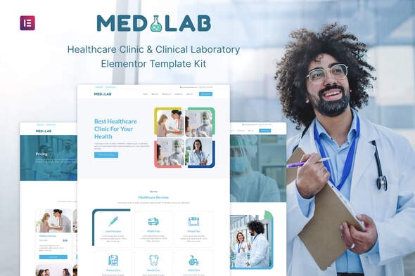 Medilab - Healthcare &amp; Clinical Laboratory Elementor Template Kit