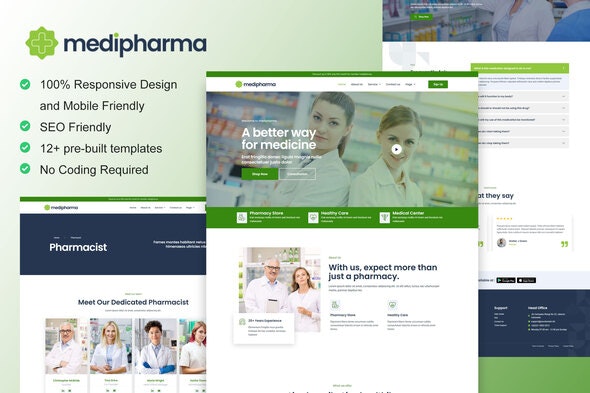MediPharma - Pharmacy &amp; Medical Elementor Template Kit