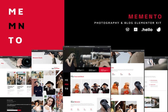 Memento - Photography &amp; Blog Elementor Template Kit