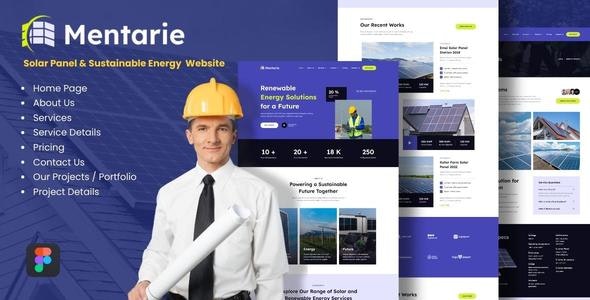 Mentarie - Solar Panel &amp; Sustainable Figma Template