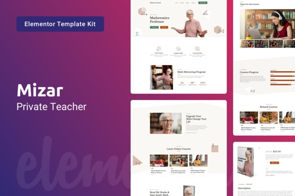 Mizar — Private Teacher &amp; Education Elementor Template Kit