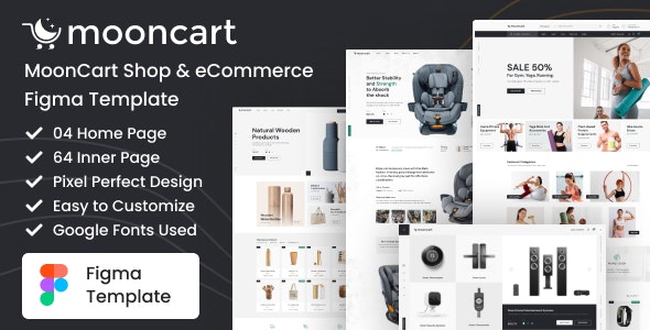 MoonCart - Modern &amp; Multipurpose eCommerce Figma Template