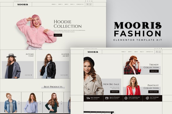 Mooris - WooCommerce Fashion Elementor Template Kit