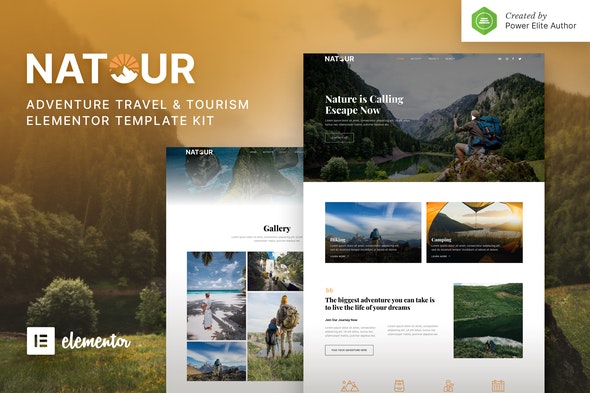 Natour – Adventure Travel &amp; Tourism Elementor Template Kit