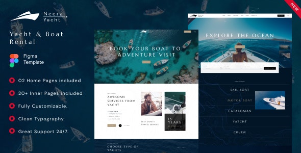 Neera - Yacht and Boat Travel &amp; Rental Figma Template