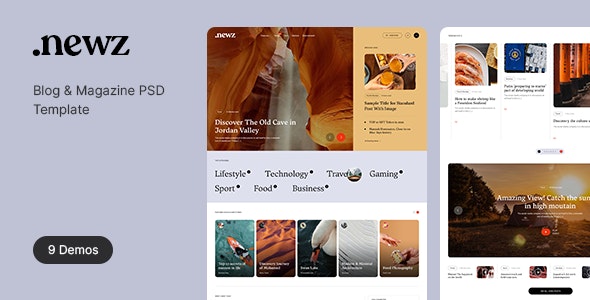 Newz - Blog &amp; Magazine PSD Template