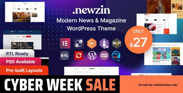 Newzin - WordPress Newspaper &amp; Magazine Elementor Theme