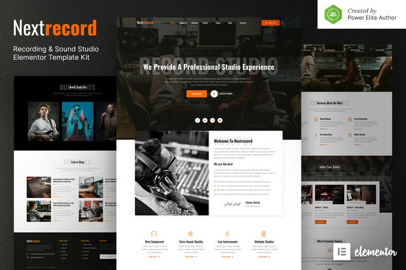 Nextrecord – Recording &amp; Sound Studio Elementor Template Kit