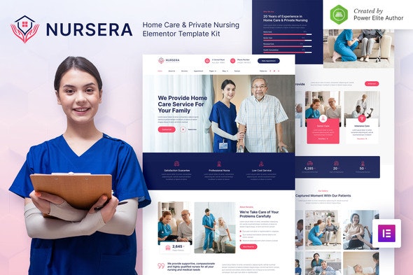 Nursera – Home Care &amp; Private Nursing Services Elementor Template Kit