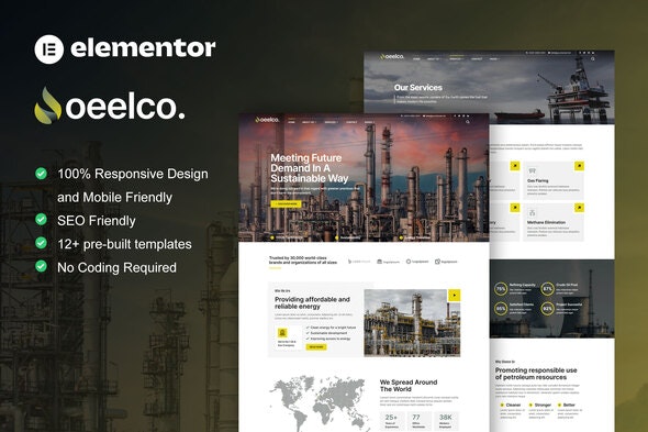 Oeelco - Oil Company &amp; Industrial Elementor Template Kit