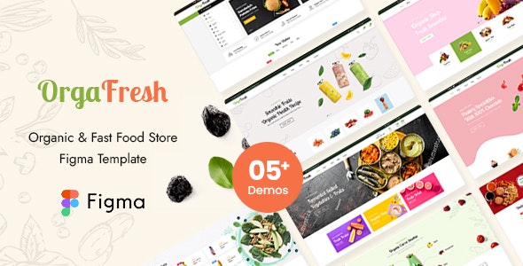 OrgaFresh | Organic &amp; Fast Food Store Figma Template