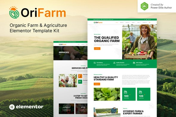 OriFarm – Organic Farm &amp; Agriculture Elementor Template Kit