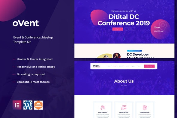 Ovent - Event Conference &amp; Meetup  Elementor Template Kit
