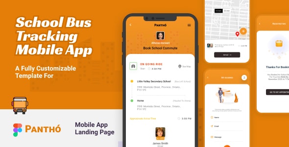 Panthó | School Bus Tracking Figma Template