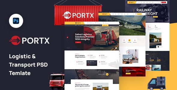Portx - Logistics and Transportation PSD Template