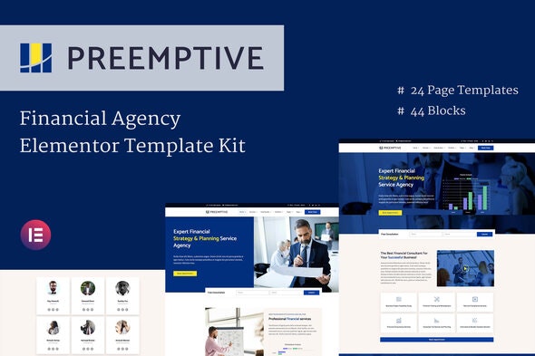 Preemptive - Business &amp; Finance Elementor Template Kit