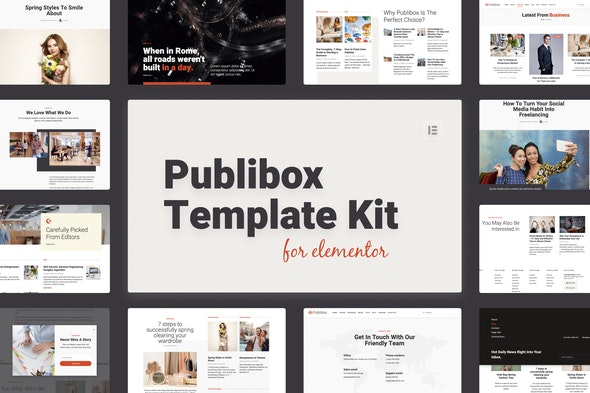 Publibox - Blog &amp; Magazine Elementor Template Kit