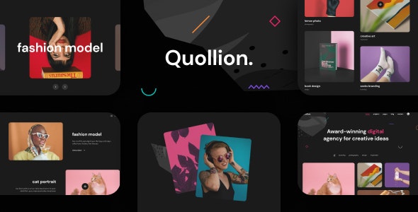 Quollion - Colorful Agency &amp; Portfolio Figma Template