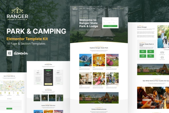 Ranger - Camping &amp; Adventure  Elementor Template Kit