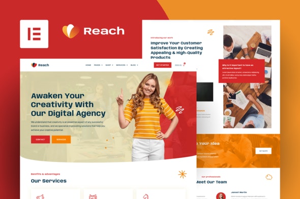 Reach - Digital Agency &amp; Creative Elementor Template Kit