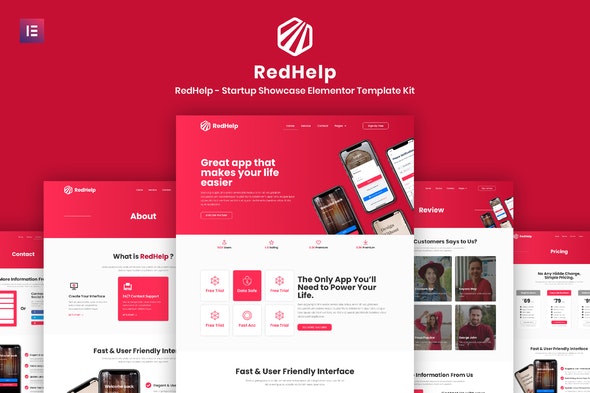 RedHelp - Startup Showcase Elementor Template Kit