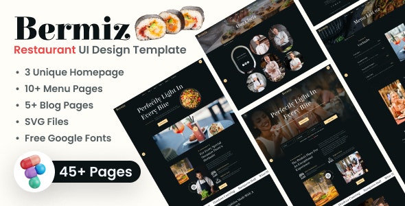 Restaurant and Food Delivery Figma UI Template | Bermiz