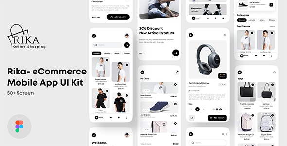 Rika - eCommerce Mobile App UI Kit For Figma