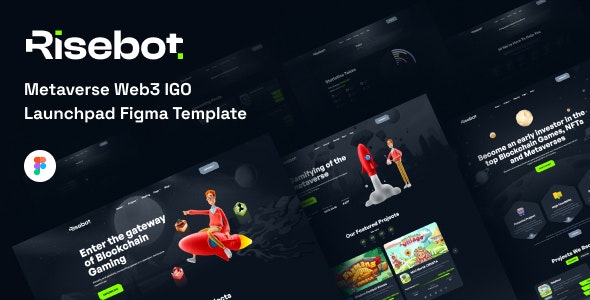 Risebot - Metaverse Web3 IGO Launchpad Figma Template