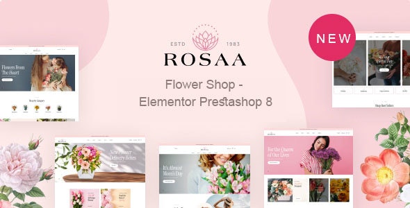 Rosaa Flower Shop - Elementor Prestashop Theme