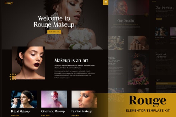 Rouge - Makeup &amp; Beauty Elementor Template Kit