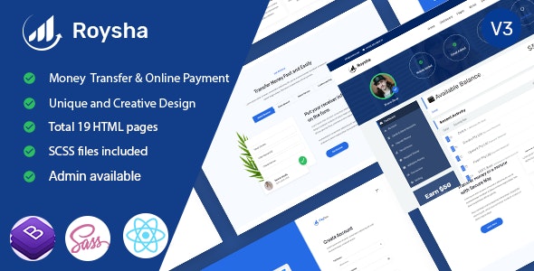 Roysha - Online Payments React Template