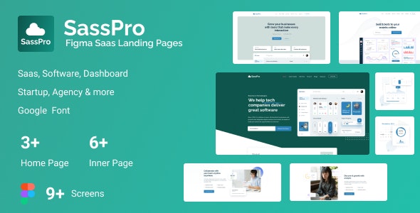 SassPro - Figma SaaS &amp; Software Landing Pages
