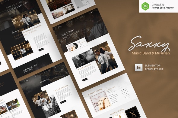 Saxxy - Music Band &amp; Musician Elementor Template Kit