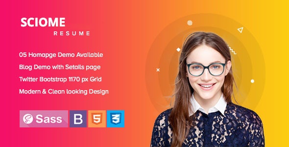 Sciome - Creative Resume &amp; Portfolio HTML5 Template | Bootstrap v5.0