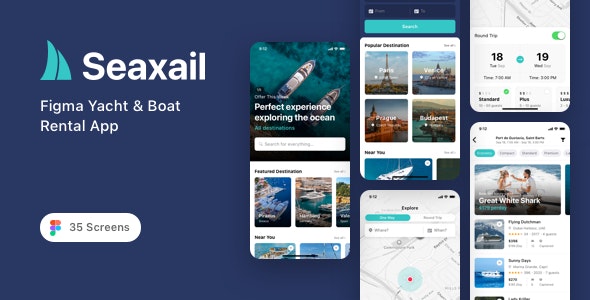 Seaxail - Figma Yacht &amp; Boat Rental App