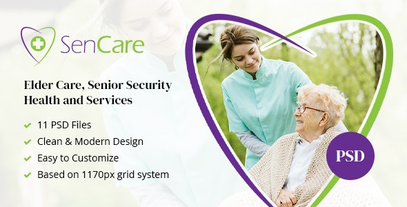 SenCare - Elderly Home &amp; Senior Care PSD