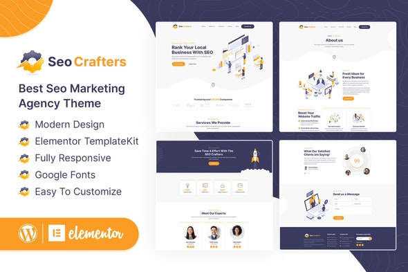 SEOCrafters - Marketing Agency Elementor Template Kit