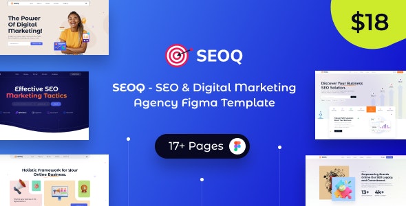 SEOQ - SEO &amp; Digital Marketing Agency Figma Template.