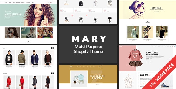 Shopify - Mary Clean, Minimal , Drag &amp; Drop
