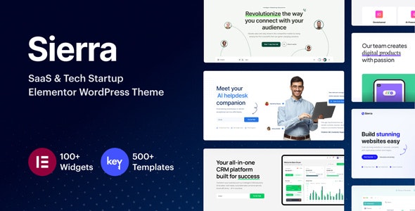 Sierra - SaaS &amp; Tech Startup Elementor WordPress Theme