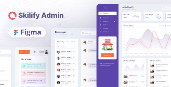 Skilify For Education &amp; Learning Management System Dashboard Design Figma Template