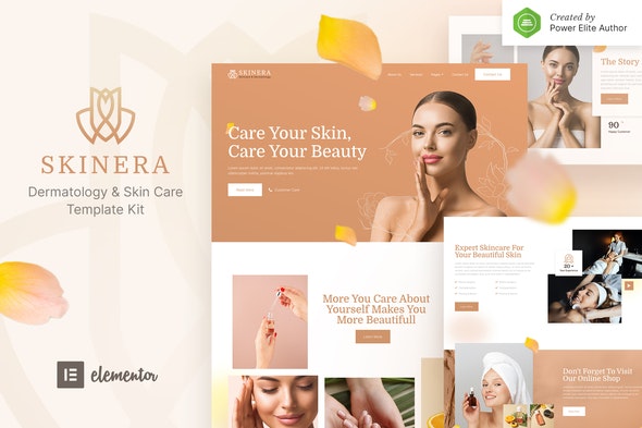 Skinera – Dermatology &amp; Skincare Elementor Template Kit
