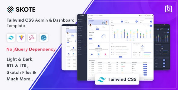 Skote - Tailwind CSS Admin &amp; Dashboard Template