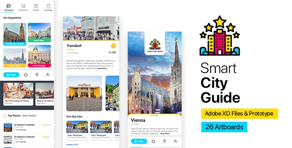 Smart City Guide - XD Mobile App &amp; Prototyping