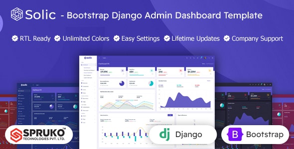 Solic - Django Framework Admin Dashboard Bootstrap Template